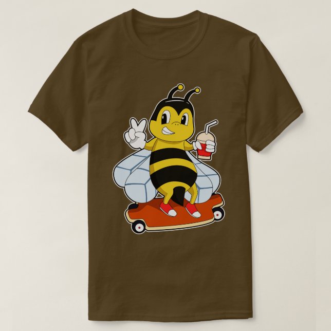 Camiseta Bee as Skater con Skateboard 1 (Diseño del anverso)