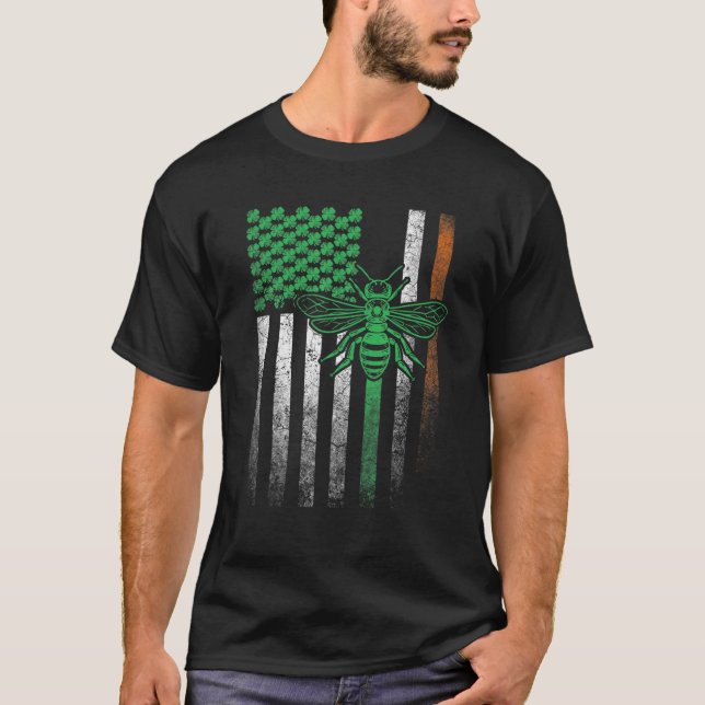 Camiseta Bee Bees Honey Gift St. Patrick's Day Irish Americ (Anverso)