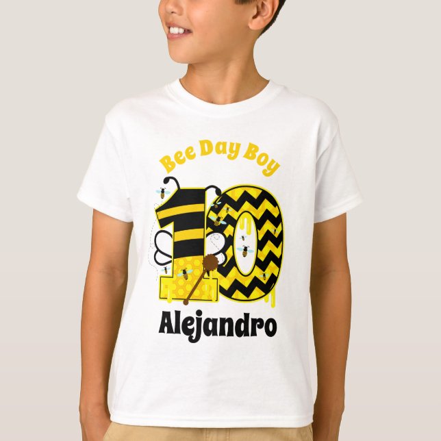 Camiseta Bee Birthday Boy décimo (Anverso)