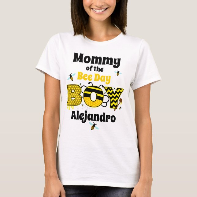 Camiseta Bee Birthday Boy Mommy (Anverso)