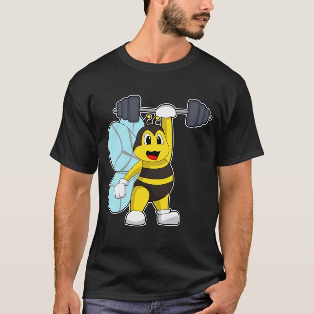 Camiseta Bee Bodybuilding Barbell (Anverso)