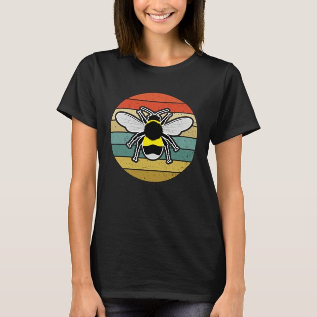 Camiseta bee bumblebee insect animal love retro (Anverso)