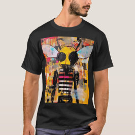 Camiseta Bee Character Art Grunge Pop Art Insect Hybrid 