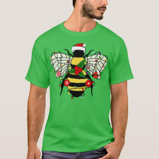 Camiseta Bee Christmas Tree Xmas Lights Funny Bee Lover Chr