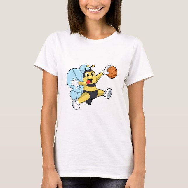 Camiseta Bee como jugador de baloncesto con baloncesto (Anverso)