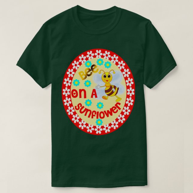 Camiseta Bee En Un Girasol 19 (Diseño del anverso)