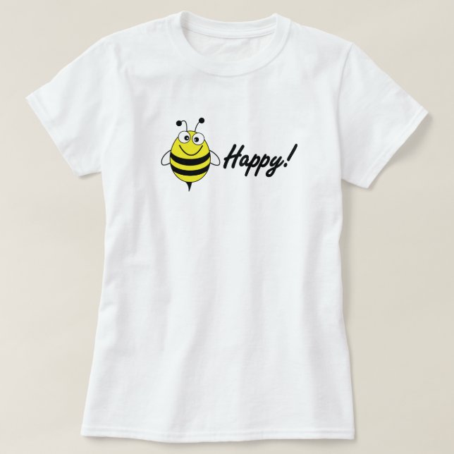 Camiseta Bee Happy (Diseño del anverso)