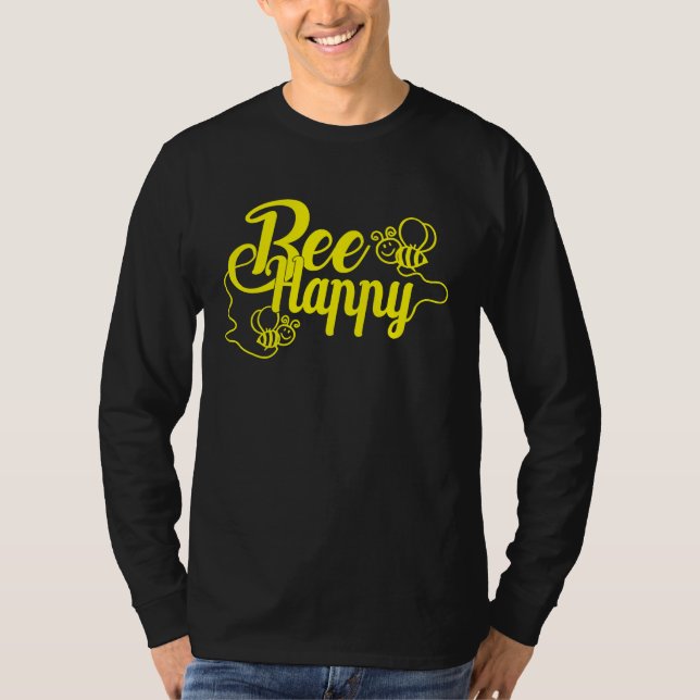 Camiseta Bee Happy Bee Beekeeping Maya Honey Beekeeping Bee (Anverso)