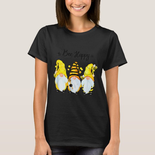 Camiseta Bee Happy Bee Gnome Spring  (Anverso)