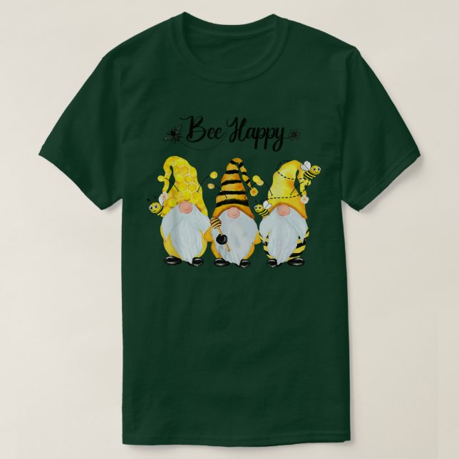 Camiseta Bee Happy Bee Gnome Spring 487 (Diseño del anverso)