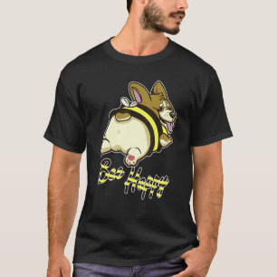 Camiseta Bee Happy Corgi Dog In Bee Costume