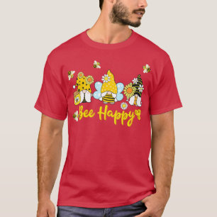 Camiseta Bee Happy Gnome Sunflower Bee Design