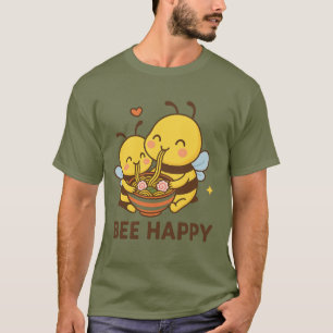 Camiseta Bee Happy Pegatina - Abejas adorables compartiendo
