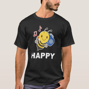 Camiseta Bee Happy Smile Face Cute Happy Peace Smiace