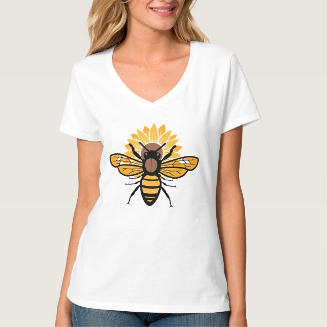 Camiseta Bee Happy Sunflower (Anverso)