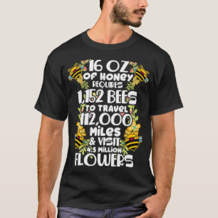 Camiseta Bee Honey Statistics Beekeeper Honeycomb