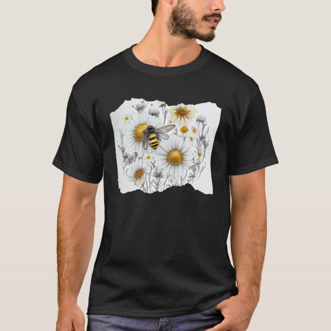 Camiseta Bee Honeybee Daisy Flowers (Anverso)