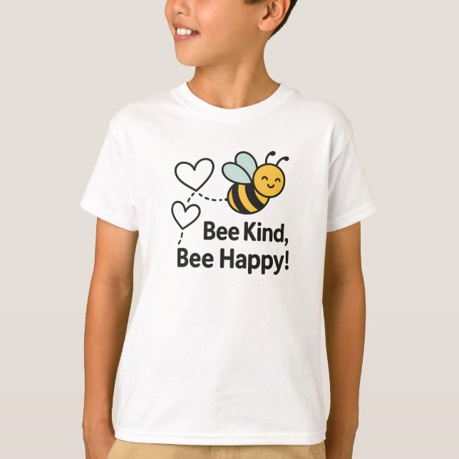Camiseta Bee Kind Bee Happy Cute Yellow Bee Design (Anverso)