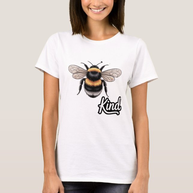 Camiseta Bee Kind Cute Bumblebee Illustration - Inspiration (Anverso)
