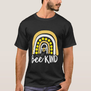 Camiseta Bee Kind Rainbow Bumble Bee Honeycomb Miel amarill