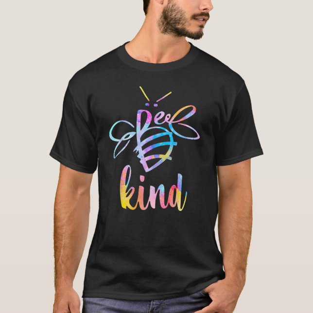 Camiseta Bee Kind Shirt Tie Dye Be Kind Kindness (Anverso)
