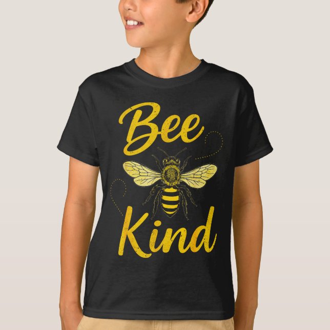 Camiseta Bee Kind Sitive Quote Cute Funny Design For Kids  (Anverso)