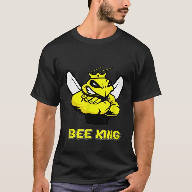 Camiseta Bee King Save Bebidas Flor Climática de estilo ret (Anverso)