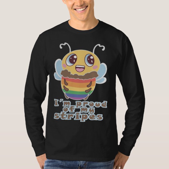 Camiseta Bee LGBTQ+ LGBT LGBTQ Rainbow Bee (Anverso)