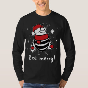 Camiseta Bee Merry Christmas - abeja lleva santa hat Xmas G