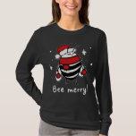 Camiseta Bee Merry Christmas - abeja lleva santa hat Xmas G<br><div class="desc">Bee Merry Christmas - abeja lleva santa hat Xmas Gift</div>