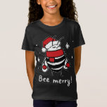 Camiseta Bee Merry Christmas - abeja lleva santa hat Xmas G<br><div class="desc">Bee Merry Christmas - abeja lleva santa hat Xmas Gift</div>