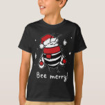 Camiseta Bee Merry Christmas - abeja lleva santa hat Xmas G<br><div class="desc">Bee Merry Christmas - abeja lleva santa hat Xmas Gift</div>