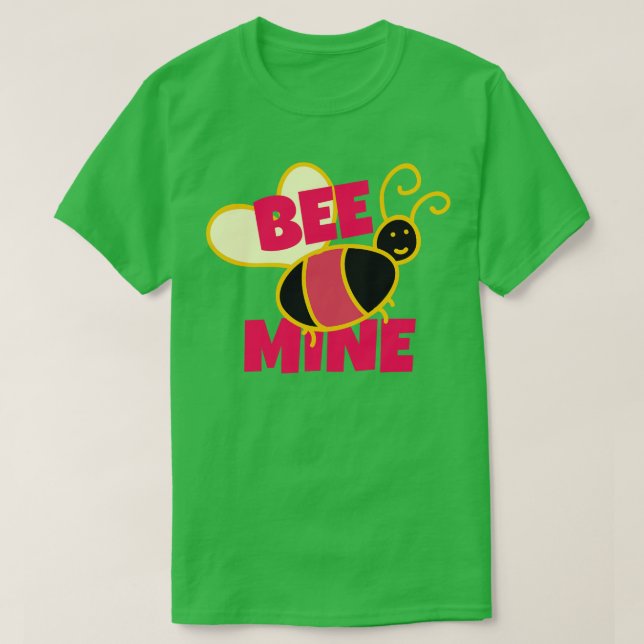 Camiseta Bee Mine Cute Bee Love Día de San Valentín Gift (Diseño del anverso)