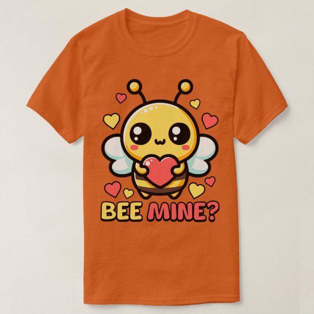 Camiseta Bee Mine Cute Día de San Valentín Bee Pun (Diseño del anverso)