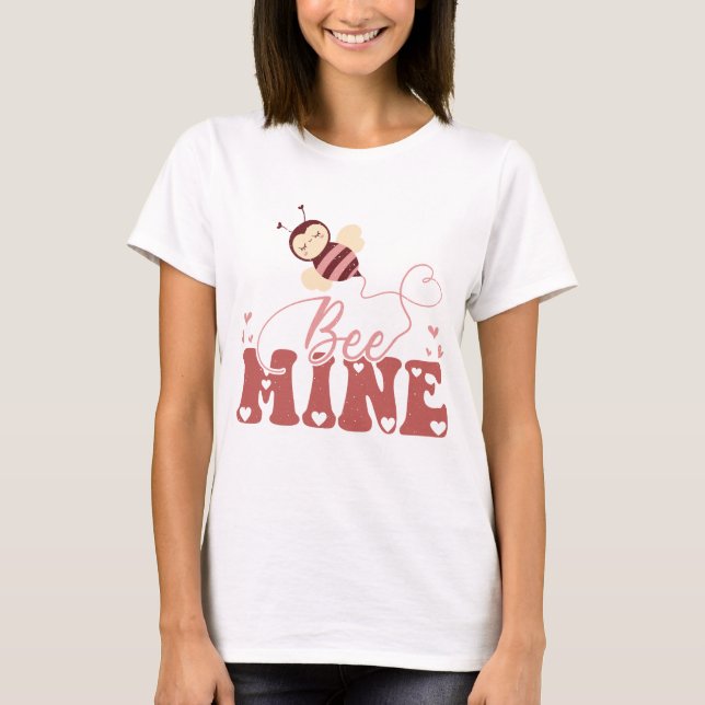 Camiseta Bee Mine Cute El día de San Valentín Bee (Anverso)