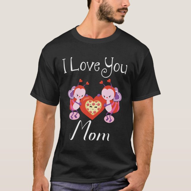 Camiseta Bee  Mom Happy Mother s Day Pizza Heart (Anverso)