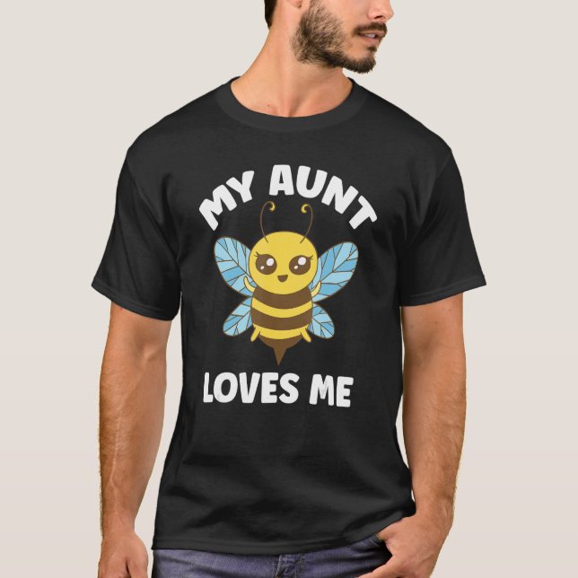 Camiseta Bee   My Aunt Loves Me for Nephew & Niece Family 2 (Anverso)