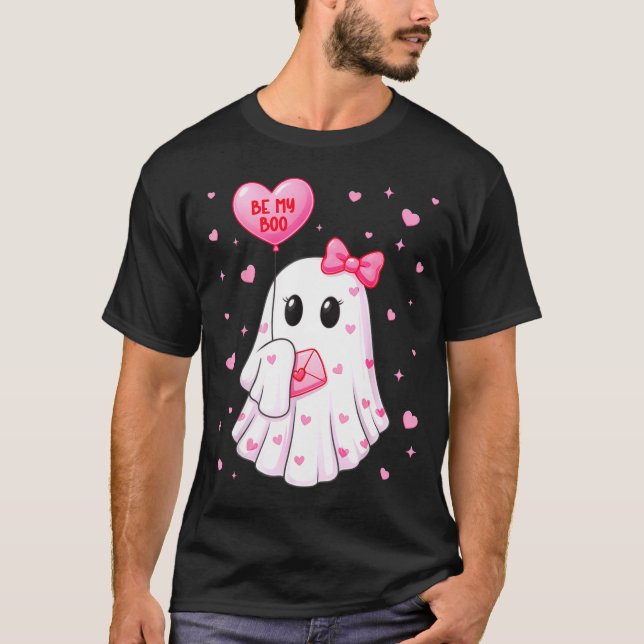 Camiseta Bee My Boo Heart Boo Ghost Valentine Outfit Women  (Anverso)