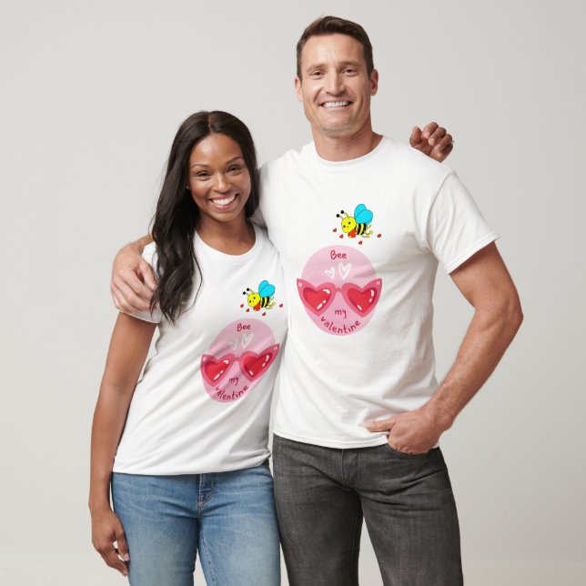 Camiseta Bee My Valentine Cute Romantic Love (Unisexo)