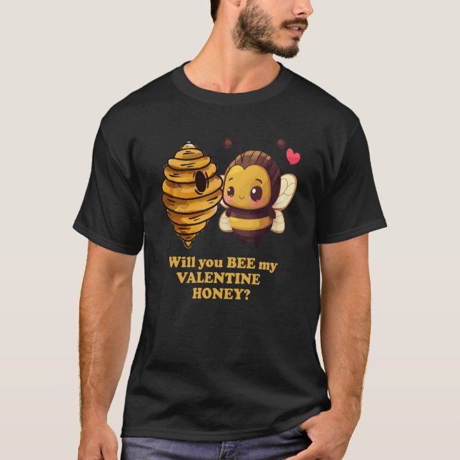 Camiseta Bee My Valentine Honey Cute Valentines Day Couples (Anverso)