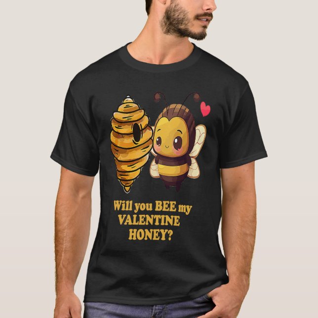 Camiseta Bee My Valentine Honey Cute Valentines Day Couples (Anverso)