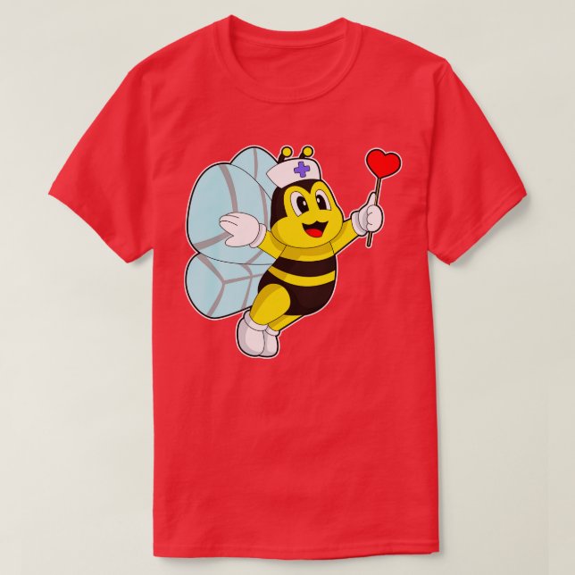 Camiseta Bee Nurse Heart (Diseño del anverso)
