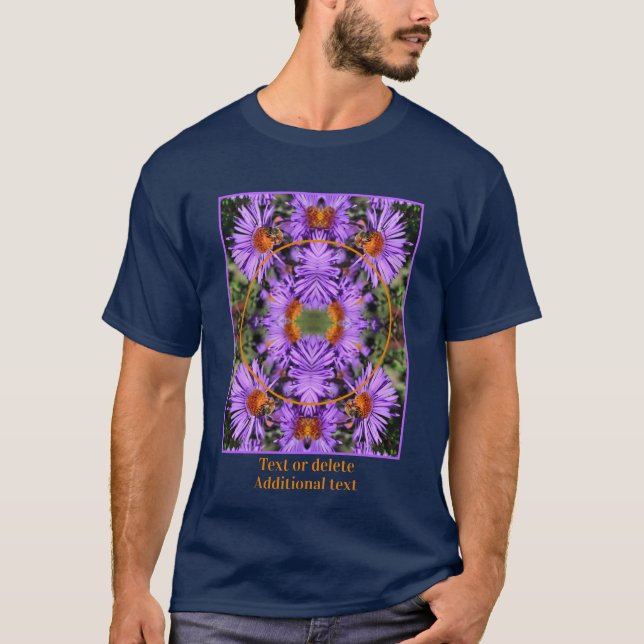 Camiseta Bee On Aster Flower Frame Crea Tu Propia Foto (Anverso)