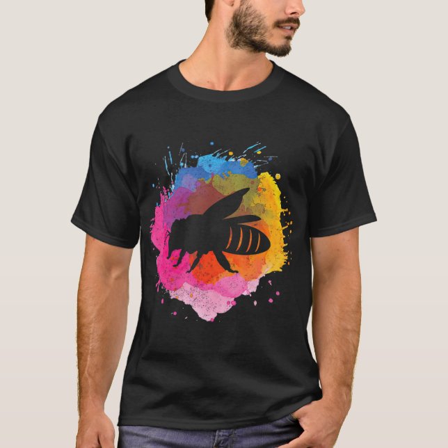 Camiseta Bee Retro Watercolor Splash Gift (Anverso)