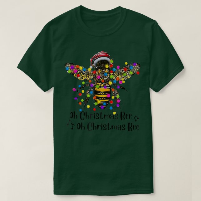 Camiseta Bee Santa Oh Christmas Bee Oh Christmas Bee Light  (Diseño del anverso)