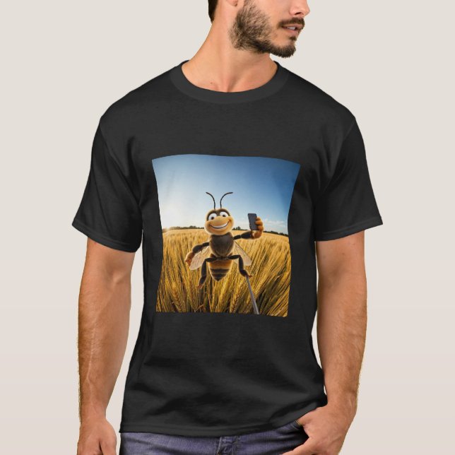 Camiseta Bee Selfie Shirt - Diseño de naturaleza divertida  (Anverso)