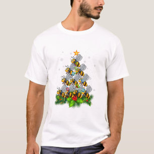 Camiseta Bee Tree Christmas Funny Bee Christmas Lover T-Shi
