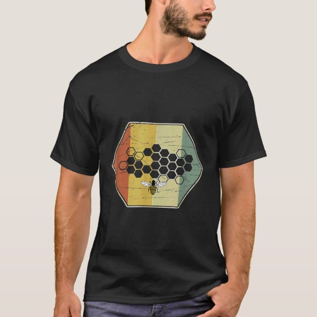 Camiseta Bee Whisperer Honeycomb Retro Bee Hive Beekeeper (Anverso)
