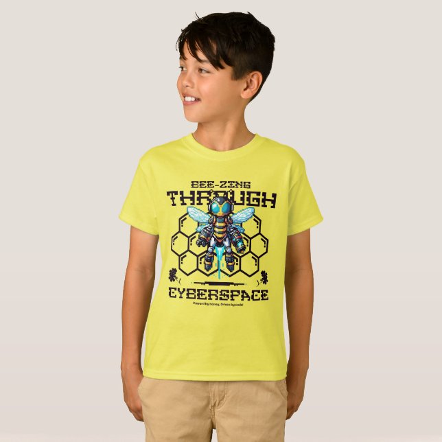 Camiseta Bee-zing Through Cyberspace - Robotic Bee (Anverso completo)