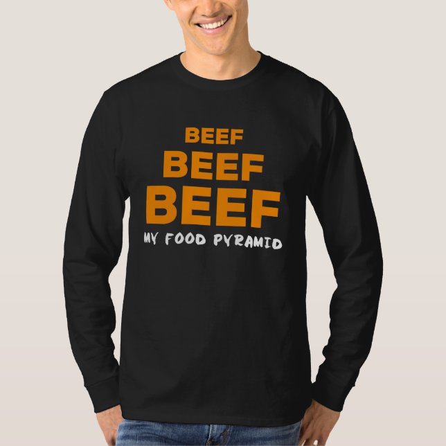 Camiseta Beef My Food Pyramid for Meat (Anverso)